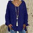 Damen Garn/Wollgarn Unifarben Dreiviertelärmel Bequem Lässig Pullover
