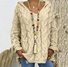Damen Garn/Wollgarn Unifarben Dreiviertelärmel Bequem Lässig Pullover