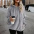 Lässig Kapuze Unifarben Sweatshirt Reißverschluss