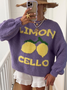 Damen Wolle/Stricken Farbblock Langarm Bequem Lässig Strickjacke