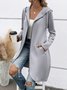 Damen Unifarben verdicken Weit Jacke