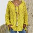 Damen Garn/Wollgarn Unifarben Dreiviertelärmel Bequem Lässig Pullover