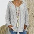 Damen Garn/Wollgarn Unifarben Dreiviertelärmel Bequem Lässig Pullover