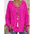 Damen Garn/Wollgarn Unifarben Dreiviertelärmel Bequem Lässig Pullover
