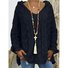 Damen Garn/Wollgarn Unifarben Dreiviertelärmel Bequem Lässig Pullover