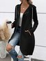 Damen Unifarben verdicken Weit Jacke