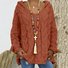 Damen Garn/Wollgarn Unifarben Dreiviertelärmel Bequem Lässig Pullover