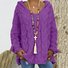 Damen Garn/Wollgarn Unifarben Dreiviertelärmel Bequem Lässig Pullover
