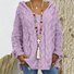 Damen Garn/Wollgarn Unifarben Dreiviertelärmel Bequem Lässig Pullover
