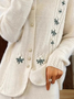 Damen Garn/Wollgarn Geblümt Langarm Bequem Lässig Geknöpft Strickjacke