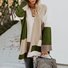 Damen Wolle/Stricken Geometrisch Langarm Bequem Lässig Spitze Strickjacke