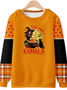 Lässig Rundhals Textbriefe Sweatshirt