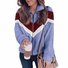 Damen Farbblock verdicken Weit Jacke