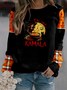 Lässig Rundhals Textbriefe Sweatshirt