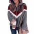 Damen Farbblock verdicken Weit Jacke