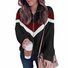 Damen Farbblock verdicken Weit Jacke