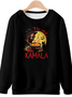 Lässig Rundhals Textbriefe Sweatshirt