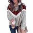 Damen Farbblock verdicken Weit Jacke