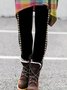 Retro Ethnisch Geometrie Lang Leggings