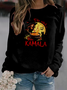 Lässig Rundhals Textbriefe Sweatshirt