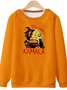 Lässig Rundhals Textbriefe Sweatshirt