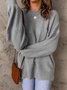 Damen Garn/Wollgarn Unifarben Langarm Bequem Lässig Pullover