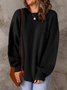 Damen Garn/Wollgarn Unifarben Langarm Bequem Lässig Pullover