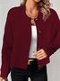 Damen Unifarben Schnalle Regelmäßig Weit Jacke