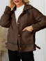 Damen Unifarben Regelmäßig Weit Jacke