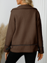 Damen Unifarben Regelmäßig Weit Jacke