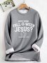 Lässig Rundhals Halloween Sweatshirt Vlies