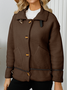 Damen Unifarben Regelmäßig Weit Jacke