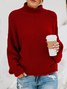 Damen Garn/Wollgarn Unifarben Langarm Bequem Lässig Pullover