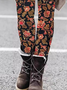 Retro Geblümt Lang Leggings