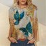 Lässig Schmetterling Rundhals Langarm T-Shirt