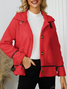 Damen Unifarben Regelmäßig Weit Jacke