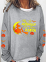 Lässig Rundhals Halloween Sweatshirt Reißverschluss