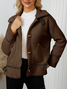 Damen Unifarben Regelmäßig Weit Jacke