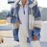 Damen Farbblock Regelmäßig Weit Jacke