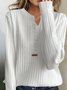Damen Garn/Wollgarn Unifarben Langarm Bequem Lässig Schnalle Pullover
