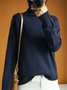Damen Garn/Wollgarn Unifarben Langarm Bequem Lässig Pullover