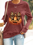 Lässig Rundhals Halloween (Kürbis) Sweatshirt