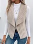 Damen Unifarben Vlies Weit Tanktop