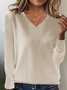 Damen Garn/Wollgarn Unifarben Langarm Bequem Lässig Pullover