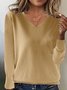 Damen Garn/Wollgarn Unifarben Langarm Bequem Lässig Pullover