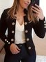 Damen Unifarben Bomberjacke Schnalle Regelmäßig Regelmäßige Passform Jacke