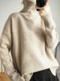 Damen Garn/Wollgarn Unifarben Langarm Bequem Lässig Pullover