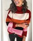 Damen Garn/Wollgarn Gestreift Langarm Bequem Lässig Pullover