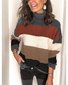 Damen Garn/Wollgarn Gestreift Langarm Bequem Lässig Pullover