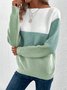 Damen Garn/Wollgarn Farbblock Langarm Bequem Lässig Pullover